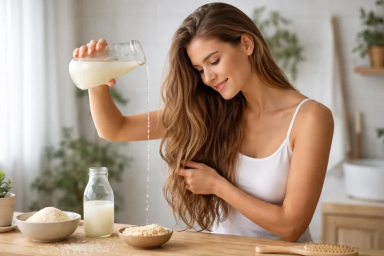 Eau de riz cheveux : la routine simple pour des longueurs plus nettes